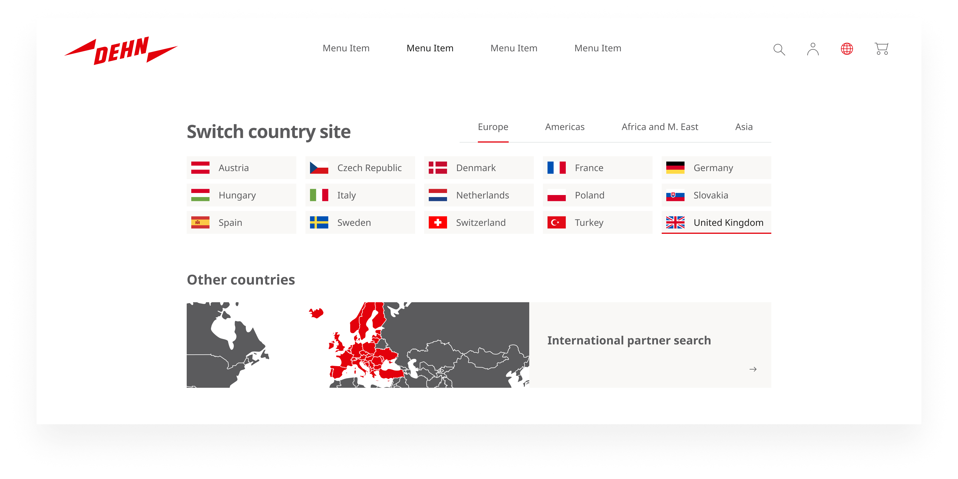 international header panel without language switch