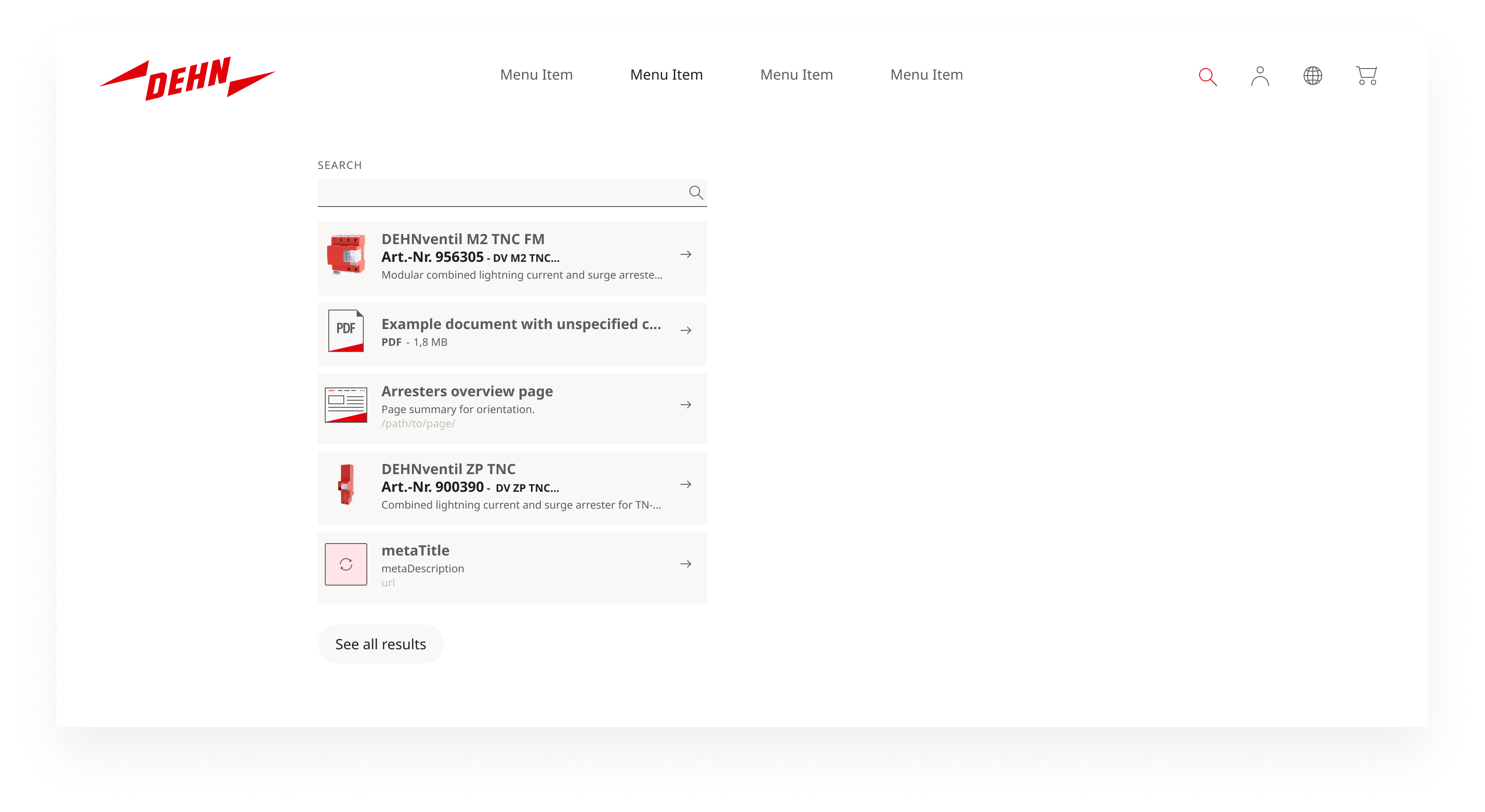 The current simple search header
